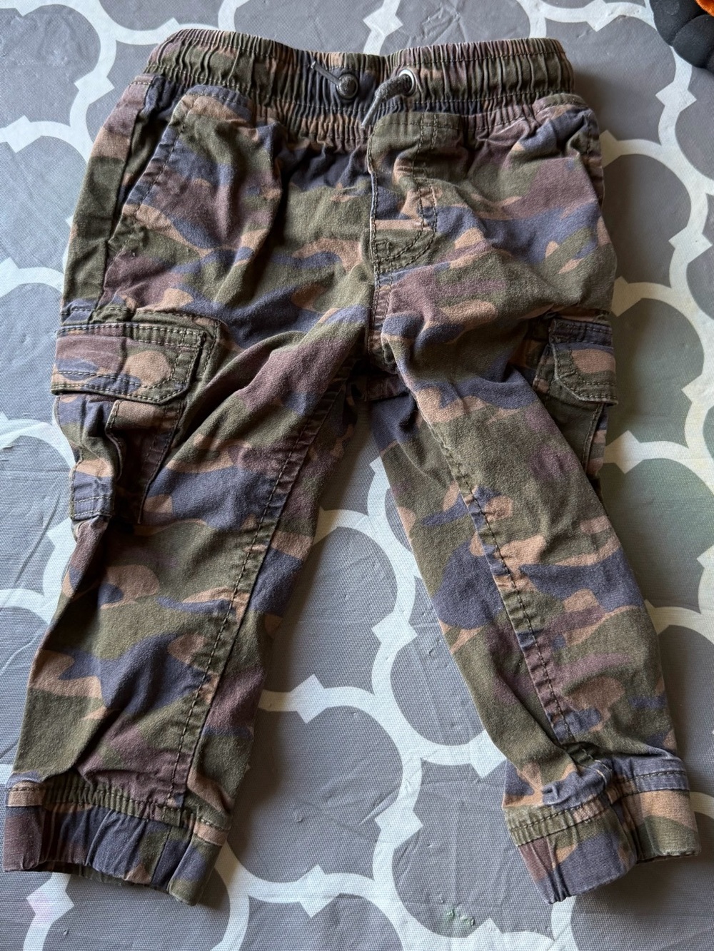 OshKosh B'gosh Boys Camo Cargo Pants - Olive, Brown, Black